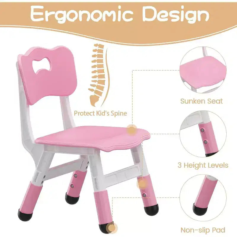 Kids Table and 6 Chair Set with Storage Box, Height Adjustable Toddler Table and Chairs Set for Ages 2-10, for Daycare, Classroom, Home