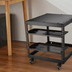 VEVOR 2PCS 1U Server Rack Shelf, 10/254 mm Depth, 50 lbs Max Load Capacity Vented Cantilever or Wall Mount Rack Mount Shelf with Tray