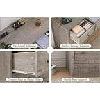 12-Drawer Dresser for Bedroom, 61 Wooden Chest with Built-In Power Outlet, Large Storage Organizer for Clothes, Living Room, Hallway, or Office