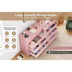 12-Drawer Dresser for Bedroom, 61 Wooden Chest with Built-In Power Outlet, Large Storage Organizer for Clothes, Living Room, Hallway, or Office