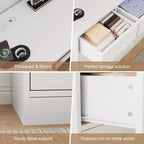 12-Drawer Dresser for Bedroom, 61 Wooden Chest with Built-In Power Outlet, Large Storage Organizer for Clothes, Living Room, Hallway, or Office
