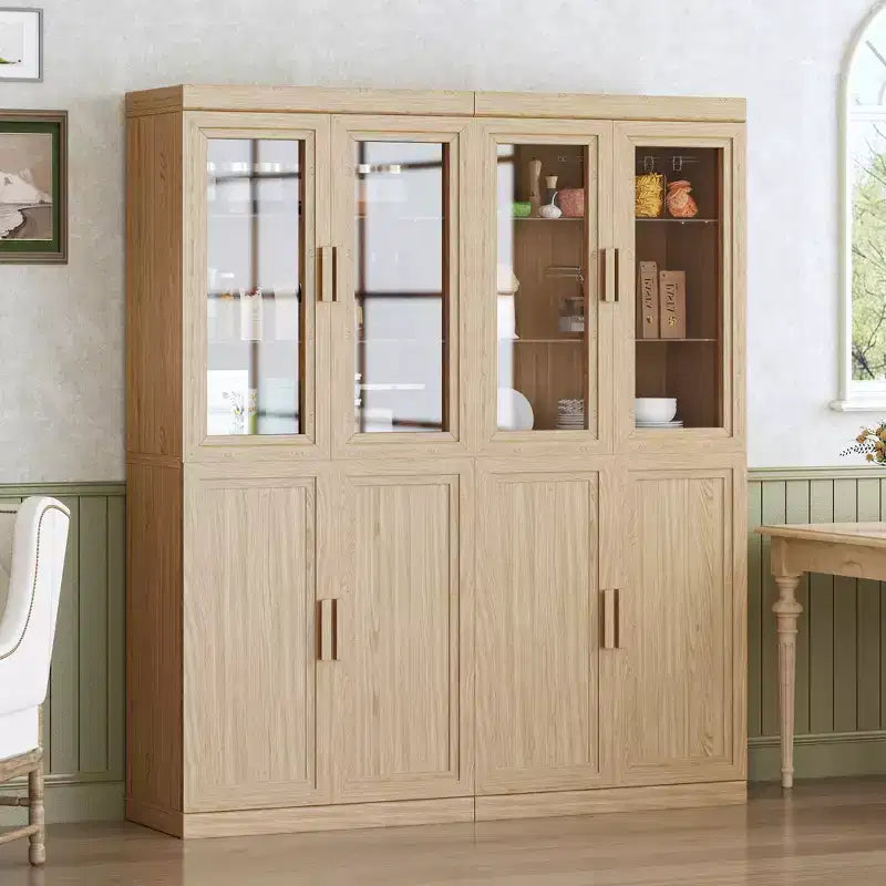 Tall Pantry Cabinet - Storage Cabinett with Glass Doors for Kitchen, Dining Room