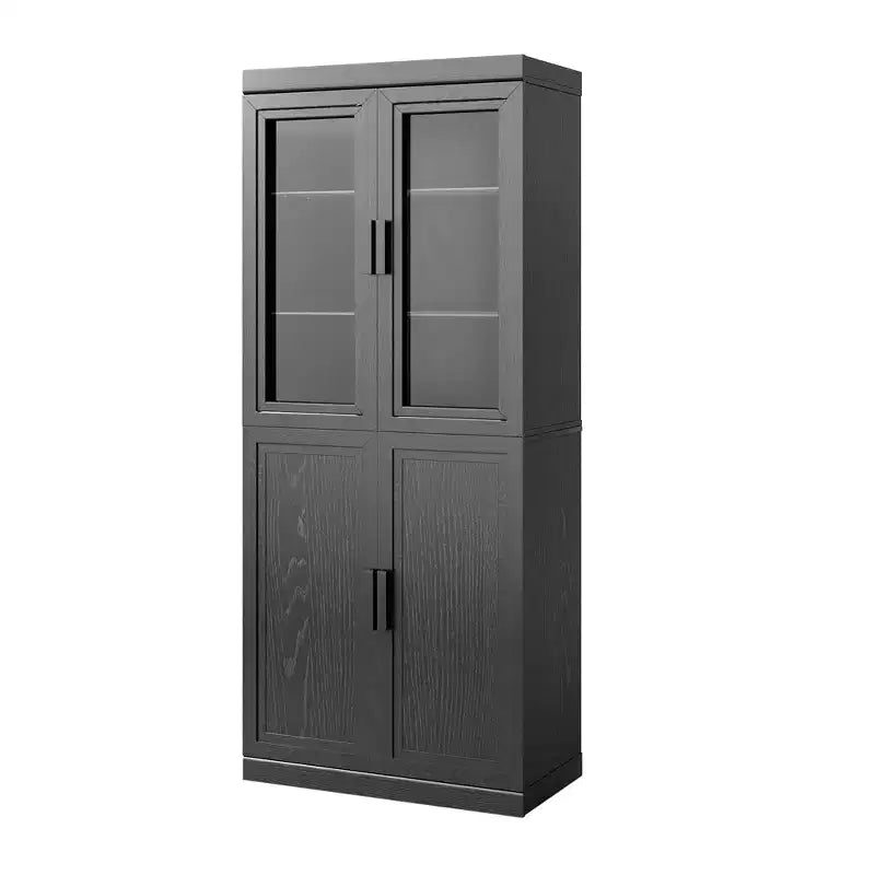 Tall Pantry Cabinet - Storage Cabinett with Glass Doors for Kitchen, Dining Room