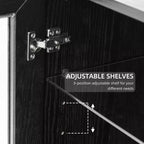 Tall Pantry Cabinet - Storage Cabinett with Glass Doors for Kitchen, Dining Room