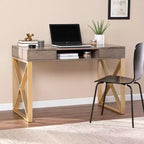 Bardmont Two-Tone Desk with Storage - Grey - SEI