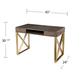 Bardmont Two-Tone Desk with Storage - Grey - SEI
