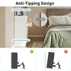 4 Drawer Dresser, White LED Dresser with Charging Station, Anchors to Wall, 6-Color Adjustable Light Strip, Suitable for Bedroom, Living Room