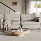 80 Linen Sofa, 3 Seater Sofa, Modern Couch and Sofa, Comfy Armrests and Seats and Backrests