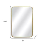 HomeRoots 32 Gold Metal Beaded Accent Mirror