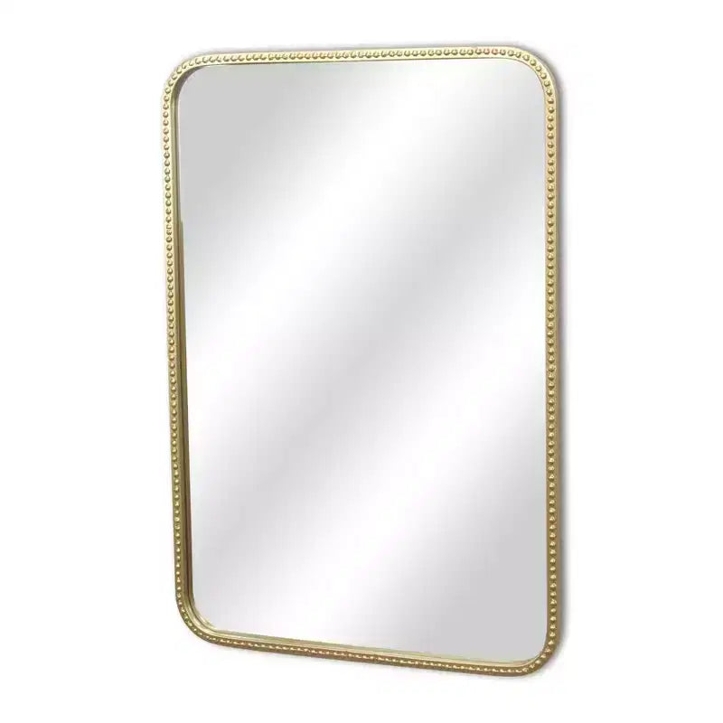 HomeRoots 32 Gold Metal Beaded Accent Mirror