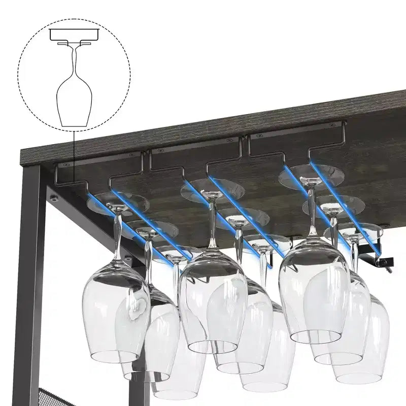 DobleePy Bar cabinets, wine cabinets, sideboards, adjustable shelves, suitable for small bar cabinets in kitchens and restaurants,Retro color