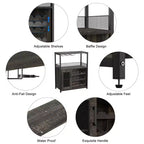 DobleePy Bar cabinets, wine cabinets, sideboards, adjustable shelves, suitable for small bar cabinets in kitchens and restaurants,Retro color