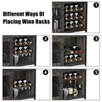 DobleePy Bar cabinets, wine cabinets, sideboards, adjustable shelves, suitable for small bar cabinets in kitchens and restaurants,Retro color