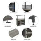 DobleePy Bar cabinets, wine cabinets, sideboards, adjustable shelves, suitable for small bar cabinets in kitchens and restaurants,Retro color