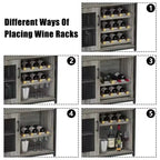 DobleePy Bar cabinets, wine cabinets, sideboards, adjustable shelves, suitable for small bar cabinets in kitchens and restaurants,Retro color