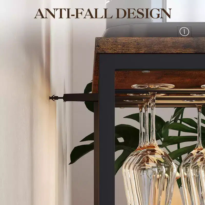 DobleePy Bar cabinets, wine cabinets, sideboards, adjustable shelves, suitable for small bar cabinets in kitchens and restaurants,Retro color