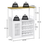 DobleePy Bar cabinets, wine cabinets, sideboards, adjustable shelves, suitable for small bar cabinets in kitchens and restaurants,Retro color
