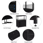 DobleePy Bar cabinets, wine cabinets, sideboards, adjustable shelves, suitable for small bar cabinets in kitchens and restaurants,Retro color