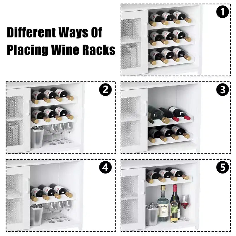 DobleePy Bar cabinets, wine cabinets, sideboards, adjustable shelves, suitable for small bar cabinets in kitchens and restaurants,Retro color