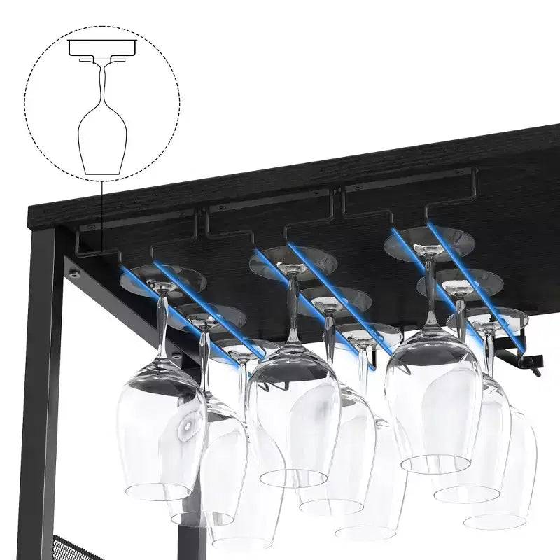 DobleePy Bar cabinets, wine cabinets, sideboards, adjustable shelves, suitable for small bar cabinets in kitchens and restaurants,Retro color