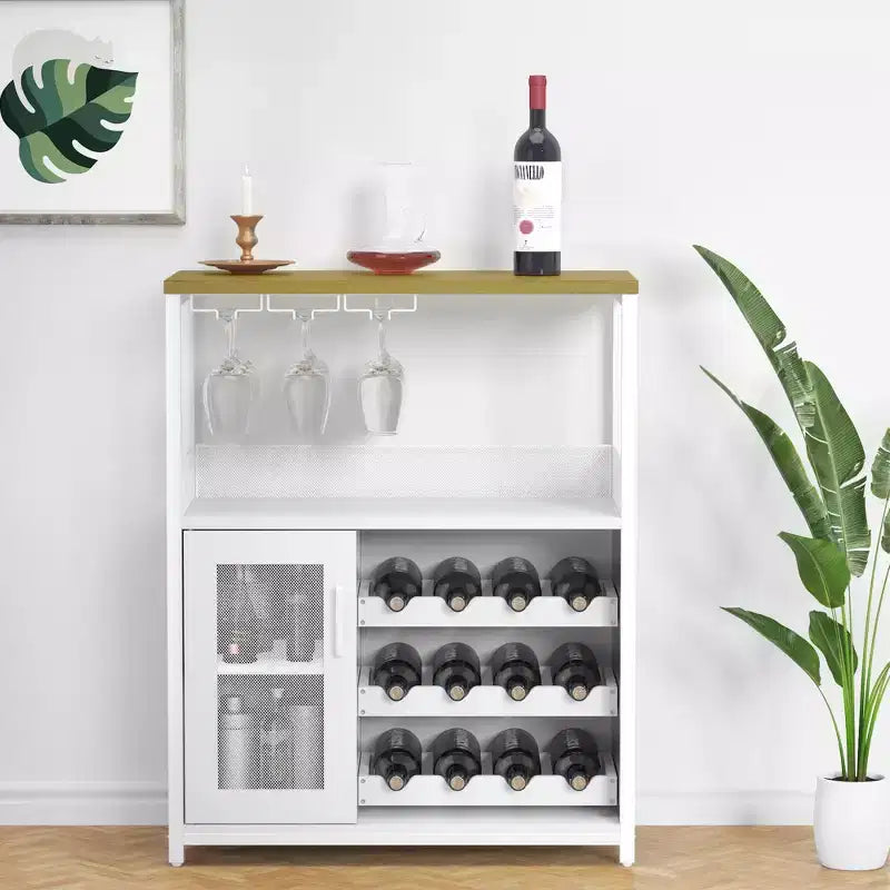 DobleePy Bar cabinets, wine cabinets, sideboards, adjustable shelves, suitable for small bar cabinets in kitchens and restaurants,Retro color