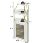 Corner wine rack, 5-layer shelf with removable wine rack, bar cabinet with glass rack, small dining cabinet and buffet cabinet with mesh door