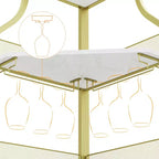 Corner wine rack, 5-layer shelf with removable wine rack, bar cabinet with glass rack, small dining cabinet and buffet cabinet with mesh door