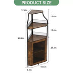 Corner wine rack, 5-layer shelf with removable wine rack, bar cabinet with glass rack, small dining cabinet and buffet cabinet with mesh door