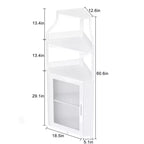 Corner wine rack, 5-layer shelf with removable wine rack, bar cabinet with glass rack, small dining cabinet and buffet cabinet with mesh door