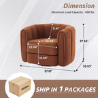 Whisen Swivel Accent Chair for Living Room, Comfy Sofa Chairs with Wood Base Side, Luxurious Upholstered Swivel Accent Chair