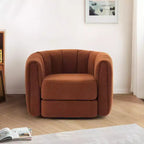 Whisen Swivel Accent Chair for Living Room, Comfy Sofa Chairs with Wood Base Side, Luxurious Upholstered Swivel Accent Chair