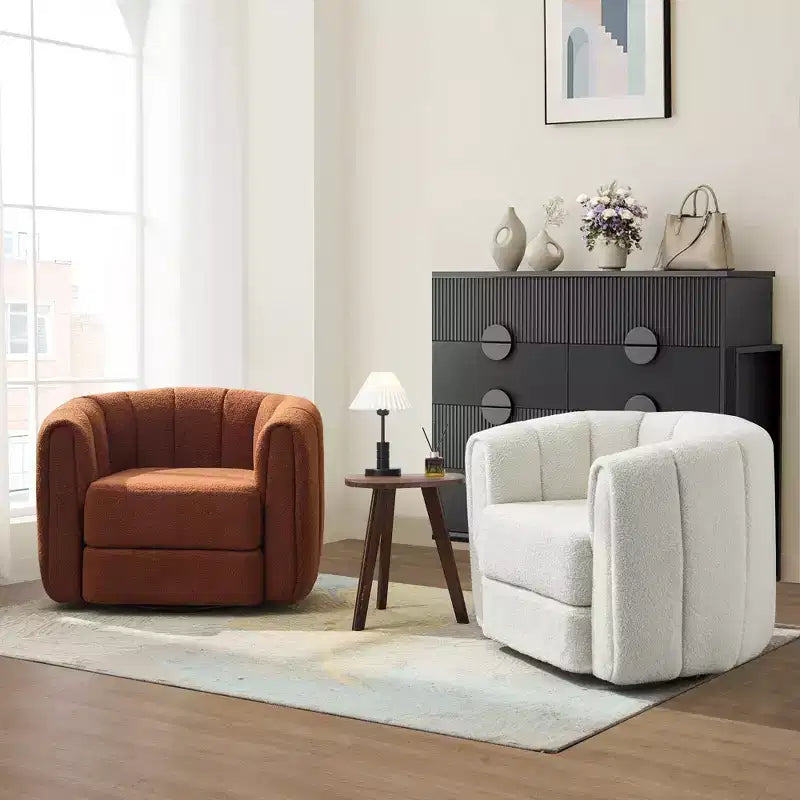 Whisen Swivel Accent Chair for Living Room, Comfy Sofa Chairs with Wood Base Side, Luxurious Upholstered Swivel Accent Chair