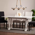 Edenderry Farmhouse Folding Trestle Console to Dining Table - White - SEI