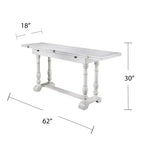 Edenderry Farmhouse Folding Trestle Console to Dining Table - White - SEI