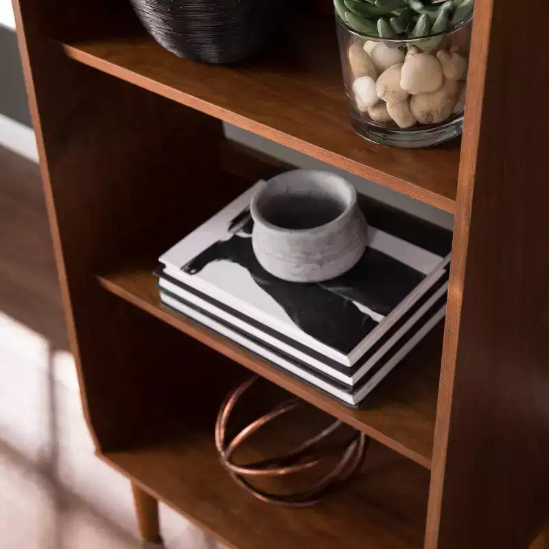 Berritza Mid-century Modern Bookshelf - Brown - SEI