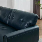 TYBOATLE 61 Mid-Century Modern Tufted Loveseat/L-Shaped Sofa & Chair, Faux Leather Living Room Luxury Sofa Set, for Living Room, Bedroom or Office