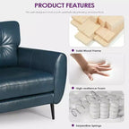 TYBOATLE 61 Mid-Century Modern Tufted Loveseat/L-Shaped Sofa & Chair, Faux Leather Living Room Luxury Sofa Set, for Living Room, Bedroom or Office