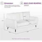TYBOATLE 61 Mid-Century Modern Tufted Loveseat/L-Shaped Sofa & Chair, Faux Leather Living Room Luxury Sofa Set, for Living Room, Bedroom or Office