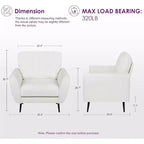 TYBOATLE 61 Mid-Century Modern Tufted Loveseat/L-Shaped Sofa & Chair, Faux Leather Living Room Luxury Sofa Set, for Living Room, Bedroom or Office
