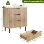 Modern Fluted 3/5/6 Drawer Dresser with Metal Legs, Wood Chest of Drawers Storage Cabinet, Nightstand Organizer for Bedroom, Entryway, Hallway