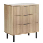 Modern Fluted 3/5/6 Drawer Dresser with Metal Legs, Wood Chest of Drawers Storage Cabinet, Nightstand Organizer for Bedroom, Entryway, Hallway