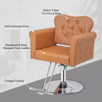 Karl Home Black Gold Heavy Duty Hydraulic Swivel Hair Stylist Salon Chair with Button Tufting