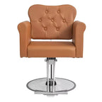 Karl Home Black Gold Heavy Duty Hydraulic Swivel Hair Stylist Salon Chair with Button Tufting