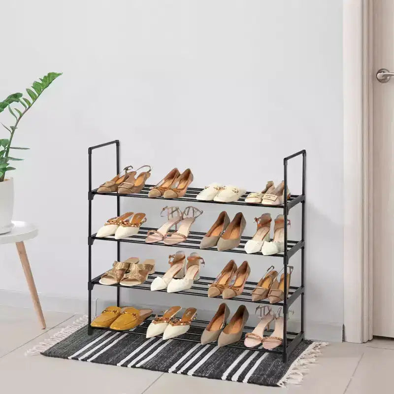 Karl Home 8-Tier Or 2*4-Tier Black Iron Pipe 35.59in. W Shoe Rack