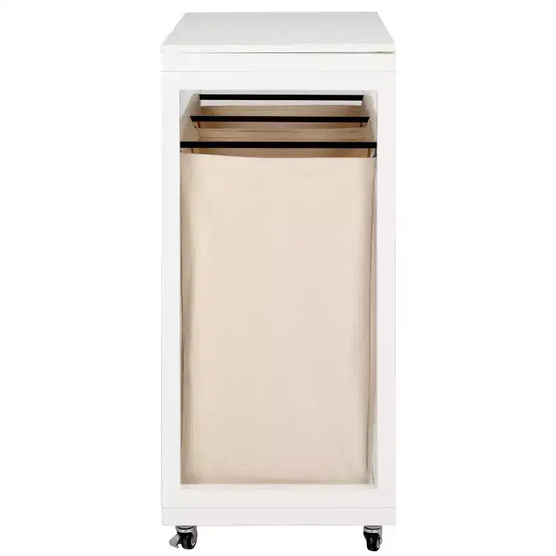 Leanna Laundry Basket with Wheels - STG1900 - White/Beige - Safavieh