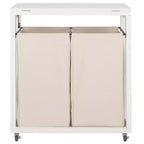 Leanna Laundry Basket with Wheels - STG1900 - White/Beige - Safavieh
