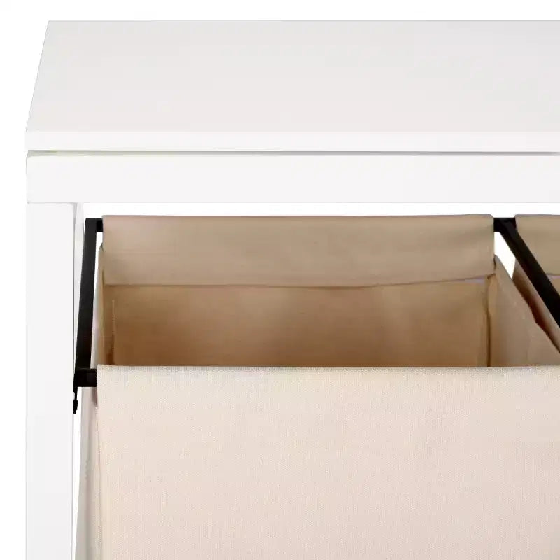 Leanna Laundry Basket with Wheels - STG1900 - White/Beige - Safavieh