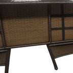 vidaXL 2-Seater Patio Sofa Outdoor Bistro Set with Tea Table Poly Rattan Brown