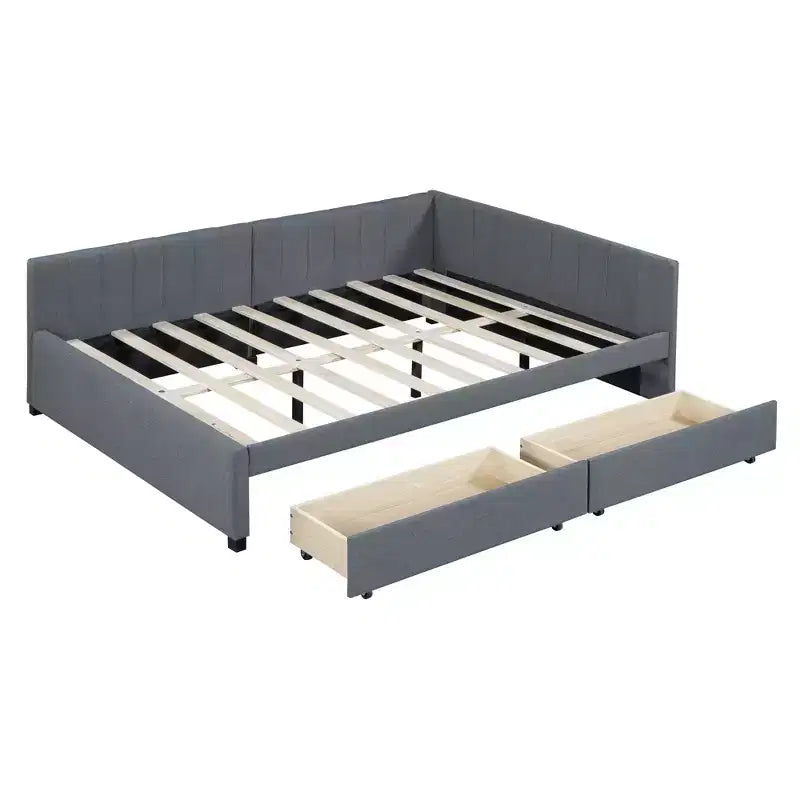 Merax Chic Full Size Upholstered Daybed with 2 Storage Drawers