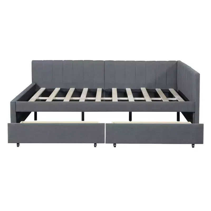 Merax Chic Full Size Upholstered Daybed with 2 Storage Drawers